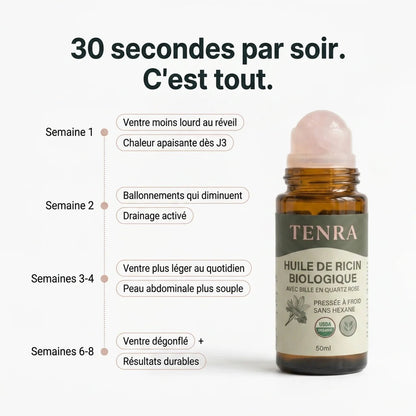 Tenra | Roll - On à l'Huile de Ricin 100% Biologique - Tenra